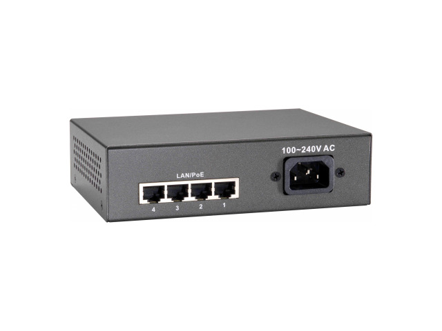 LevelOne FEP-0511W90 - Switch - 4 x 10/100 (PoE+, uplink)