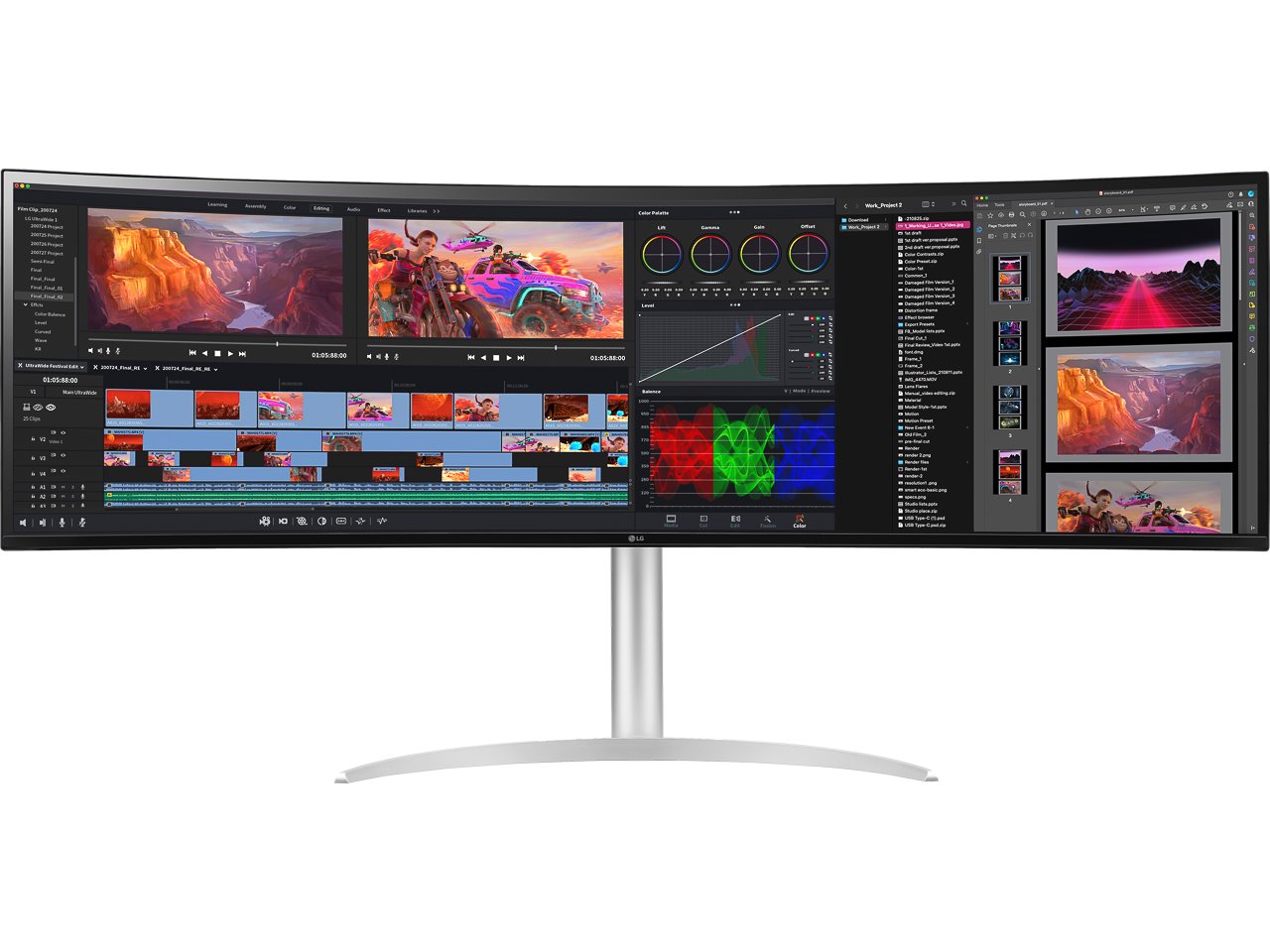 LG 49BQ95C-W Computerbildschirm 124,5 cm (49") 5120 x 1440 Pixel UltraWide Dual Quad HD Weiß