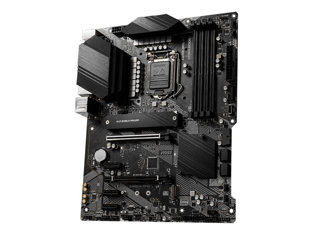 MSI Z490-A PRO - Motherboard - ATX - LGA1200-Sockel - Z490 Chipsatz - USB-C Gen2, USB-C Gen1, USB 3.2 Gen 1, USB 3.2 Gen 2 - 2.5 Gigabit LAN - Onboard-Grafik (CPU erforderlich) MSI Z490-A PRO - Motherboard - ATX - LGA1200-Sockel - Z490 Chipsatz - USB-C Gen2, USB-C Gen1, USB 3.2 Gen 1, USB 3.2 Gen 2 - 2.5 Gigabit LAN - Onboard-Grafik (CPU erforderlich)