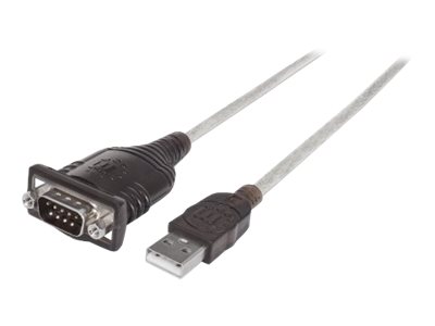 Manhattan USB auf Seriell-Konverter, Zum Anschluss eines seriellen Geräts an einen USB-Port, Prolific PL-2303RA-Chipsatz, 0,45 m, Polybag-Verpackung
