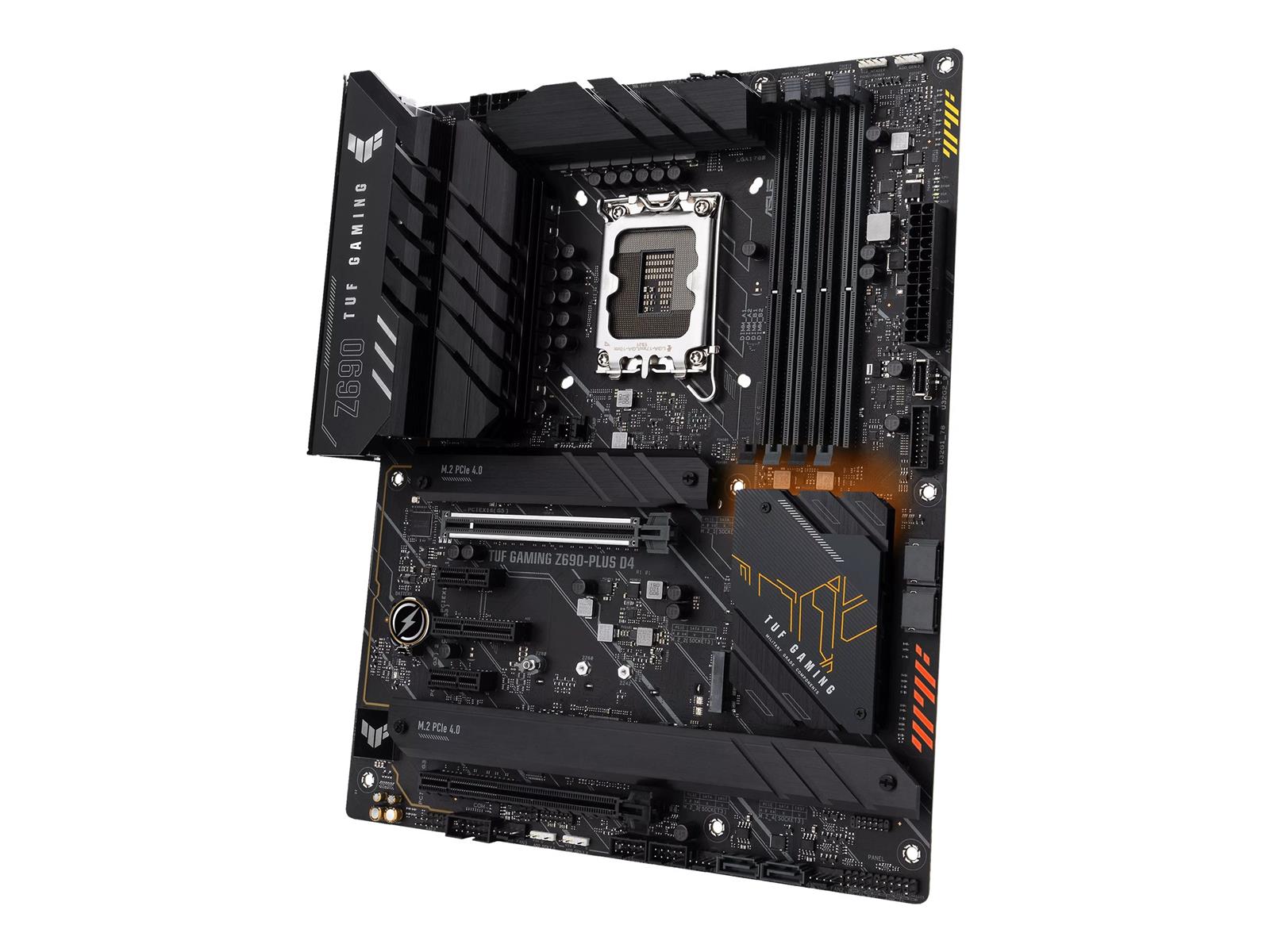 ASUS TUF GAMING Z690-PLUS D4 - Motherboard - ATX - LGA1700-Sockel - Z690 Chipsatz - USB-C Gen2, USB 3.2 Gen 1, USB-C Gen 2x2, USB 3.2 Gen 2, USB-C Gen1 - 2.5 Gigabit LAN - Onboard-Grafik (CPU erforderlich)