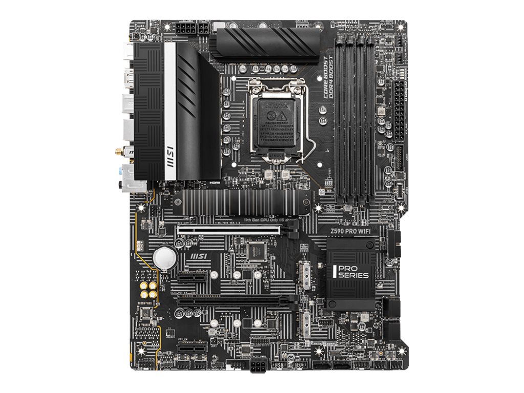 MSI Z590 PRO WIFI - Motherboard - ATX - LGA1200-Sockel - Z590 Chipsatz - USB-C Gen2, USB 3.2 Gen 1, USB 3.2 Gen 2, USB-C Gen 2x2 - 2.5 Gigabit LAN, Wi-Fi, Bluetooth - Onboard-Grafik (CPU erforderlich)