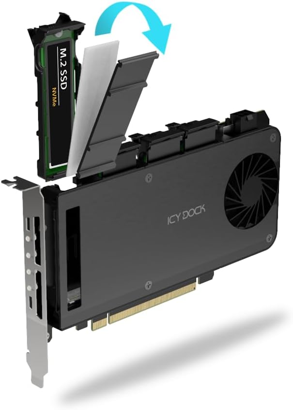 IcyDock Adapter 4 x M.2 NVMe SSD Mobile Rack Adapter Card fo IcyDock Adapter 4 x M.2 NVMe SSD Mobile Rack Adapter Card fo