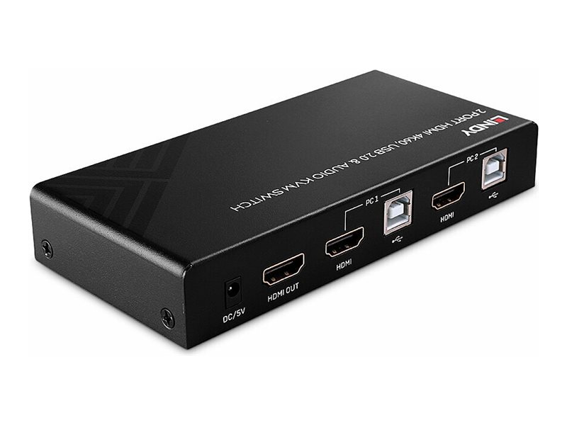 Lindy 32809 Tastatur/Video/Maus (KVM)-Switch Schwarz