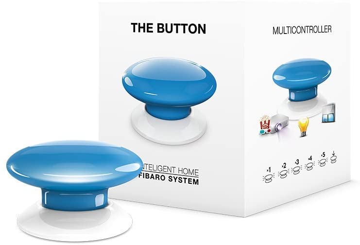 FIBARO The Button Blue / Z-Wave Plus Drahtlose Tragbare Schalt-Knopf, Blau, FGPB-101-6