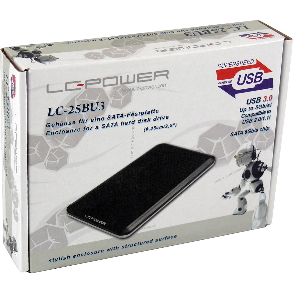 LC-Power LC-25BU3 Speicherlaufwerksgehäuse Schwarz 2.5"