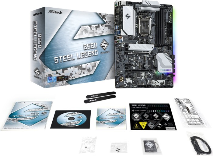 ASRock B560 Steel Legend - Motherboard - ATX - LGA1200-Sockel - B560 Chipsatz - USB-C Gen2, USB 3.2 Gen 1, USB-C Gen 2x2 - 2.5 Gigabit LAN - Onboard-Grafik (CPU erforderlich)