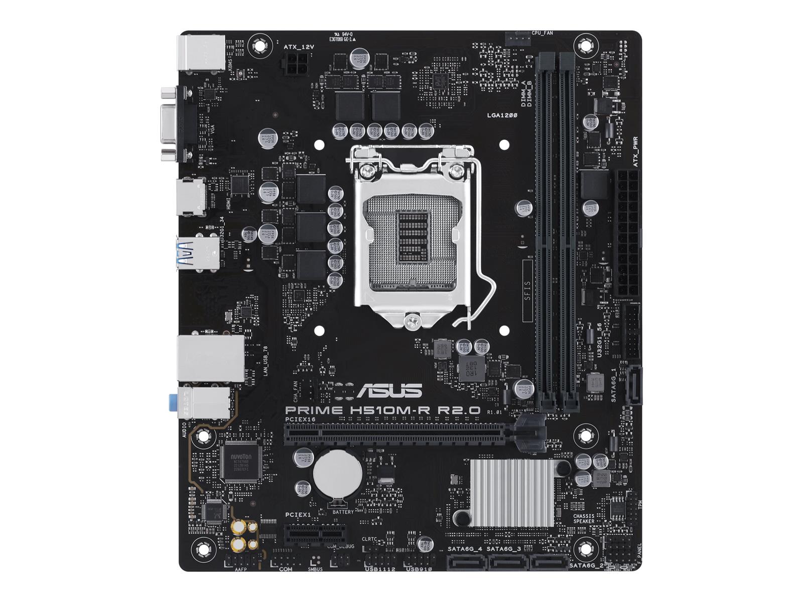 ASUS PRIME H510M-R R2.0 - Motherboard - micro ATX - LGA1200-Sockel - H470 Chipsatz - Gigabit LAN - Onboard-Grafik (CPU erforderlich)