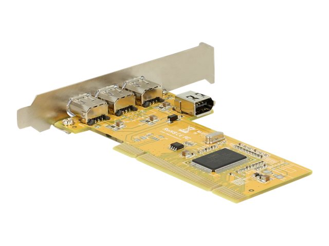Delock PCI Card > 3 x external + 1 x internal FireWire A - FireWire-Adapter - PCI Low-Profile - FireWire x 3 + FireWire (intern)
