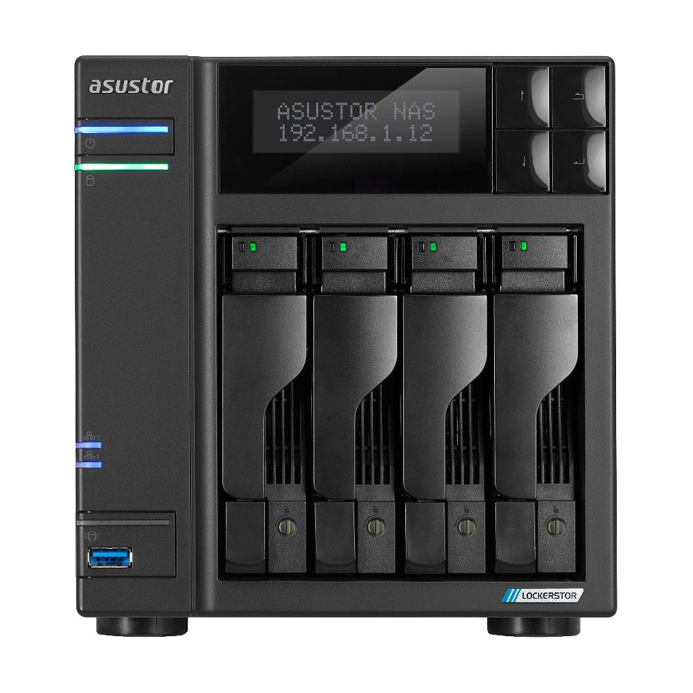 Asustor LOCKERSTOR 4 Gen2 (AS6704T) NAS Desktop Intel® Celeron® N N5105 4 GB DDR4 0 TB ADM Schwarz