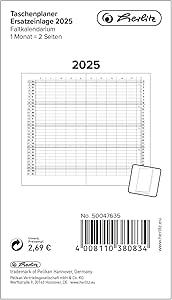 Herlitz Taschenplaner Ersatzeinlage mit Leporello-Falzung