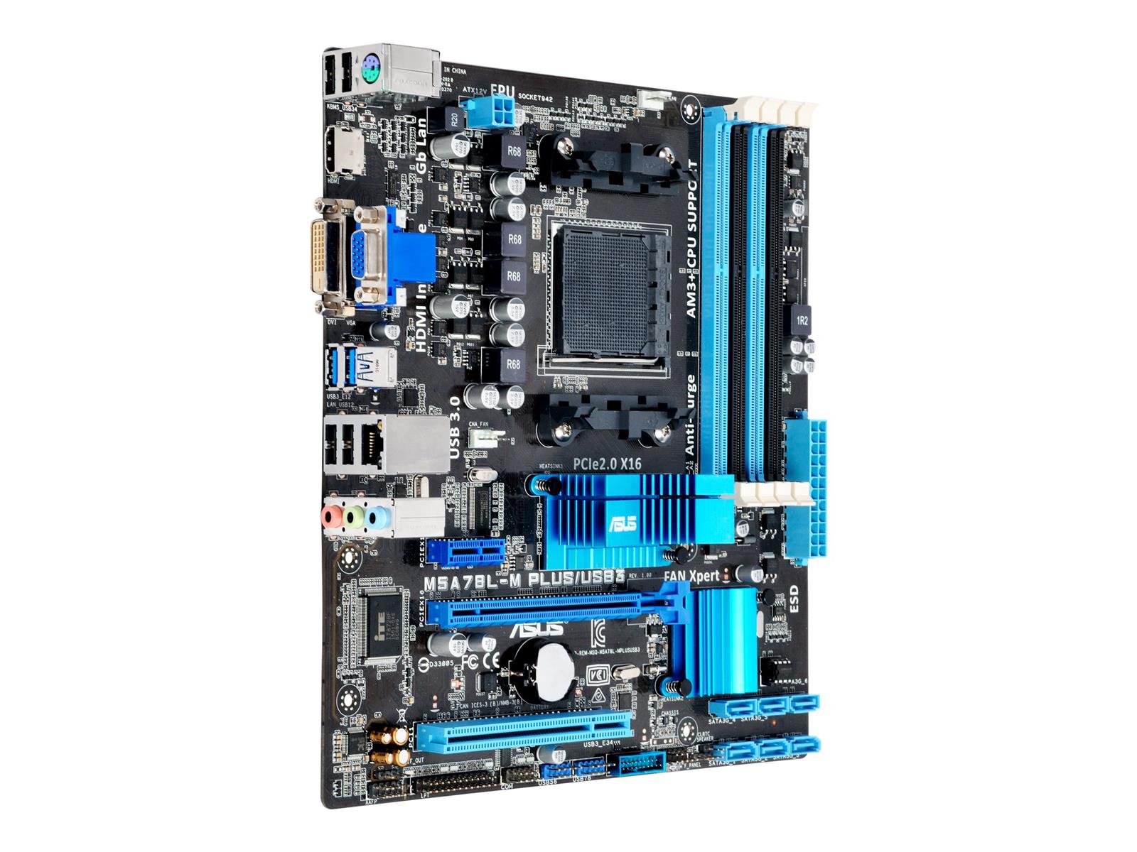 ASUS M5A78L-M PLUS/USB3 - Motherboard - micro ATX - Socket AM3+ - AMD 760G - USB 3.0 - Gigabit LAN - Onboard-Grafik - HD Audio (8-Kanal)