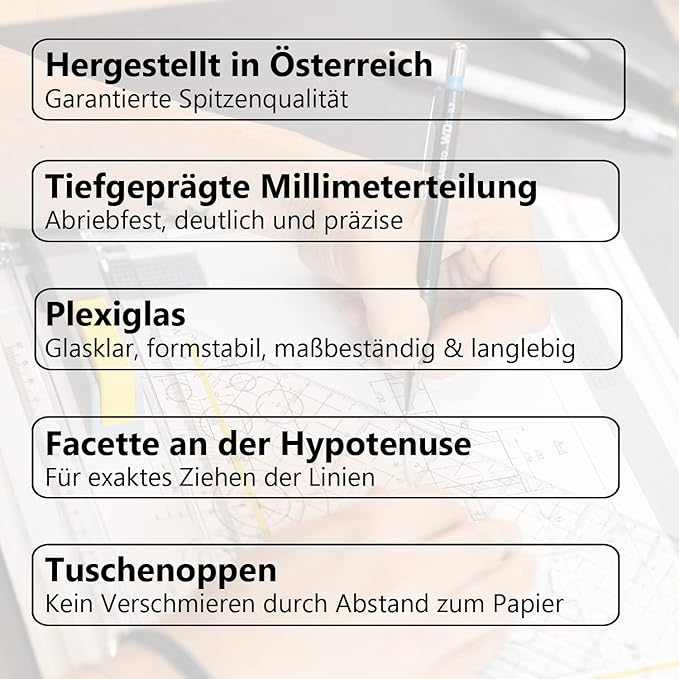 ARISTO TZ-Dreieck 32,5cm mit Griff Facette und Tuschenoppen