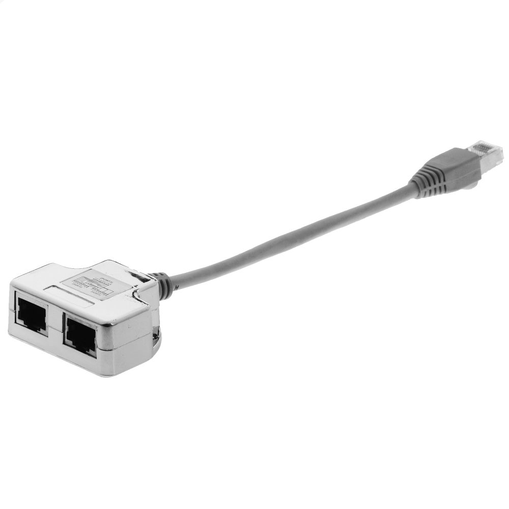 Ecolan T-Adapter CAT 5e Ethernet/Ethernet, 2 x 10/100BaseT, Cable-Sharing