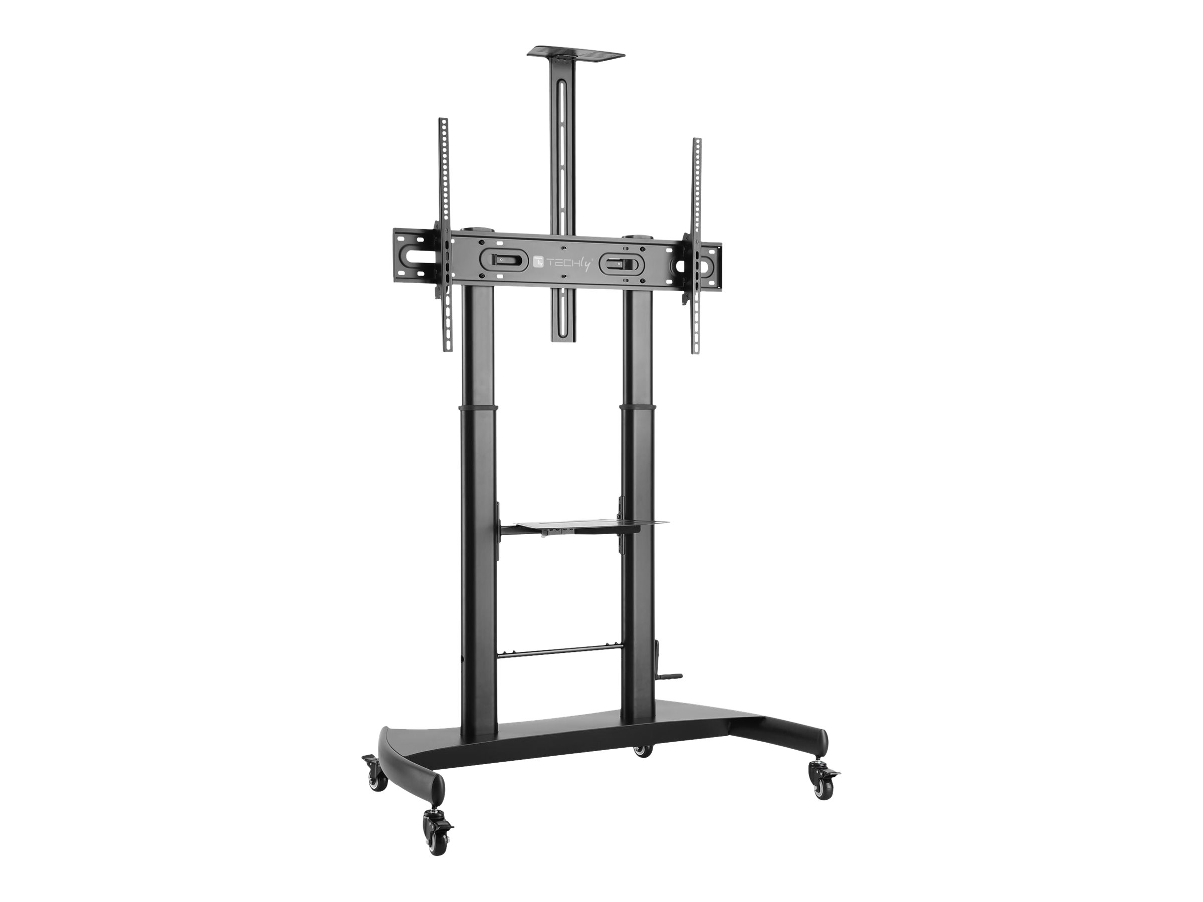 Techly cart 100 - Wagen - für TV / AV-System - Stahl - Schwarz - Bildschirmgröße: 152.4-254 cm (60"-100")