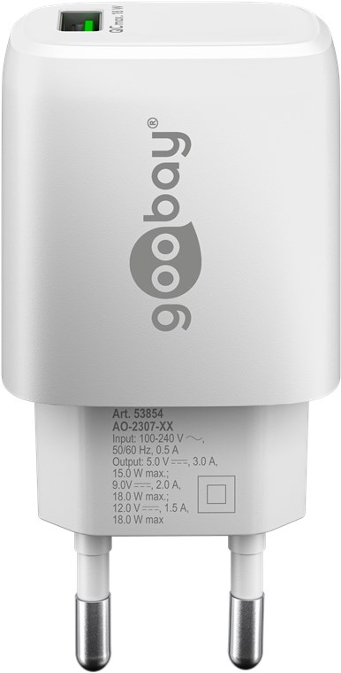 USB-Schnellladegerät QC 3.0 (18 W) weiß