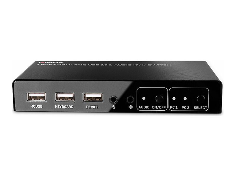 Lindy 32809 Tastatur/Video/Maus (KVM)-Switch Schwarz