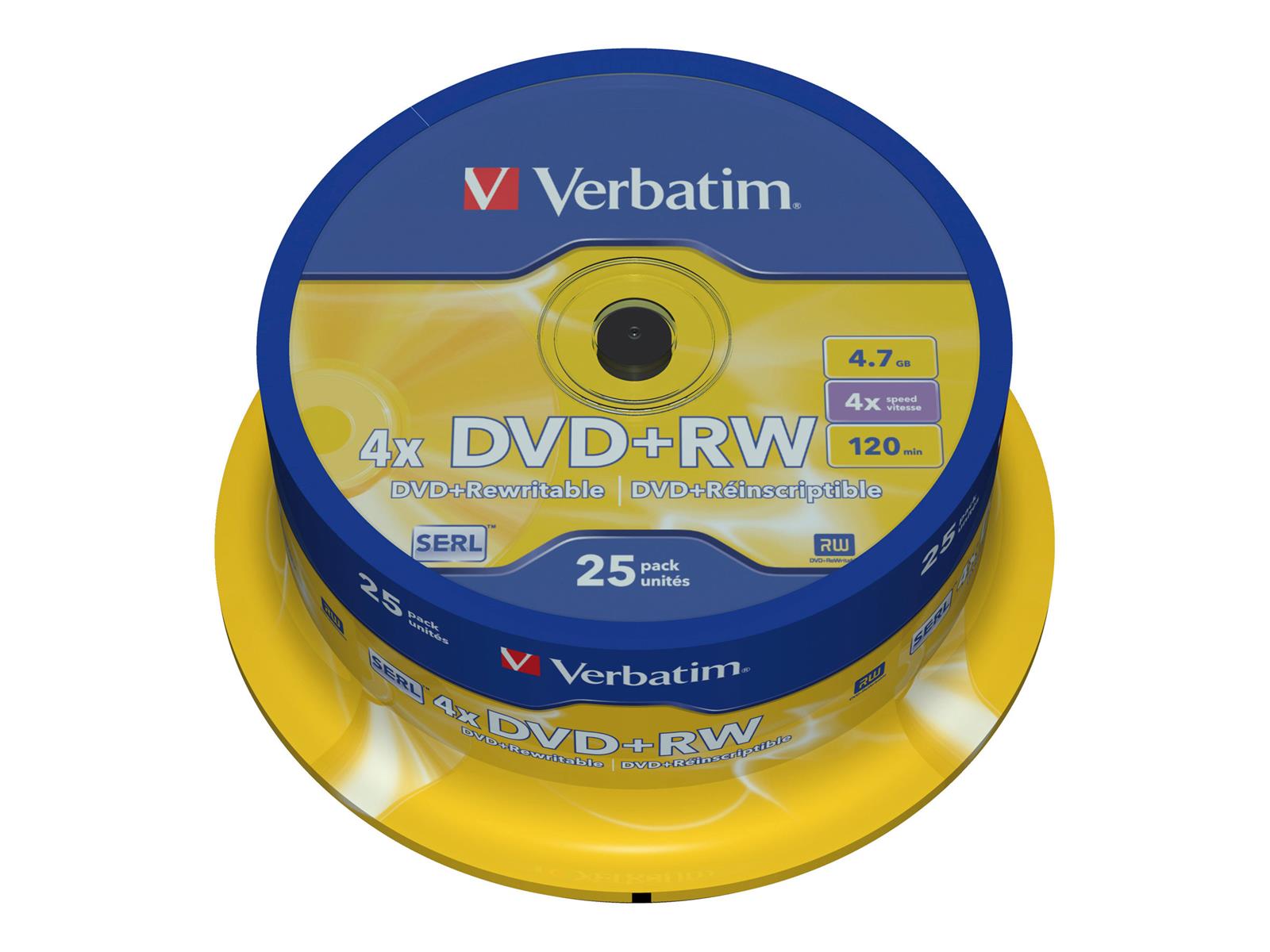 Verbatim DVD+RW Matt Silver 4,7 GB 25 Stück(e)