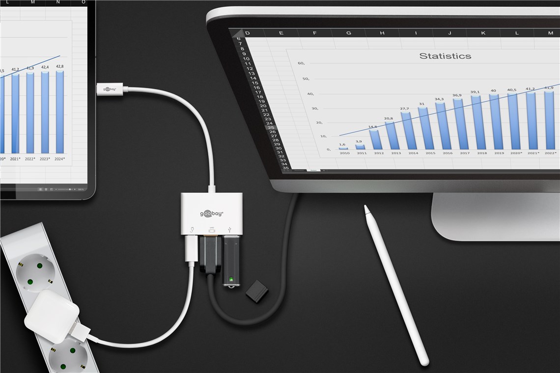 USB-C™ Multiport-Adapter HDMI, PD, weiß