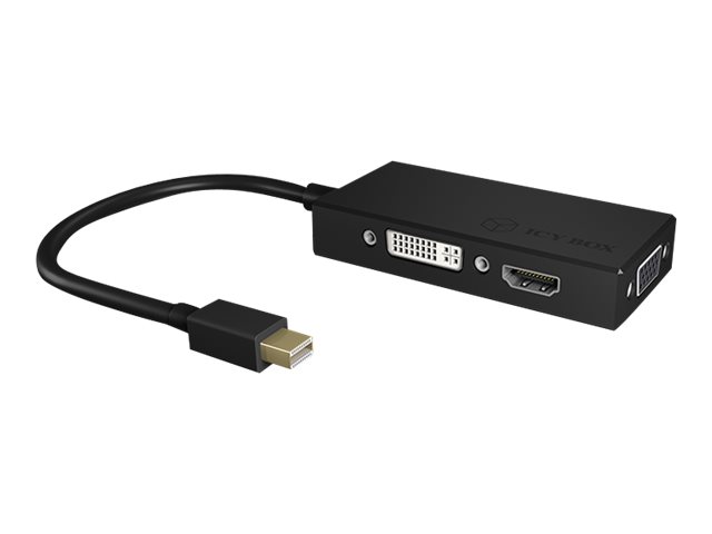 ICY BOX IB-AC1032 Mini DisplayPort DVI-D + VGA (D-Sub) + HDMI Schwarz