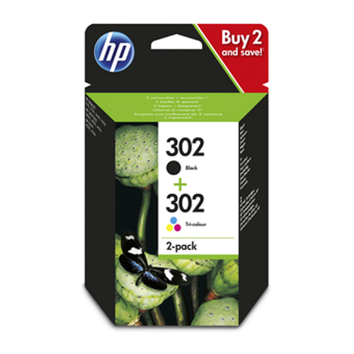 HP 302 2er-Pack Schwarz/Cyan/Magenta/Gelb Original Druckerpatronen