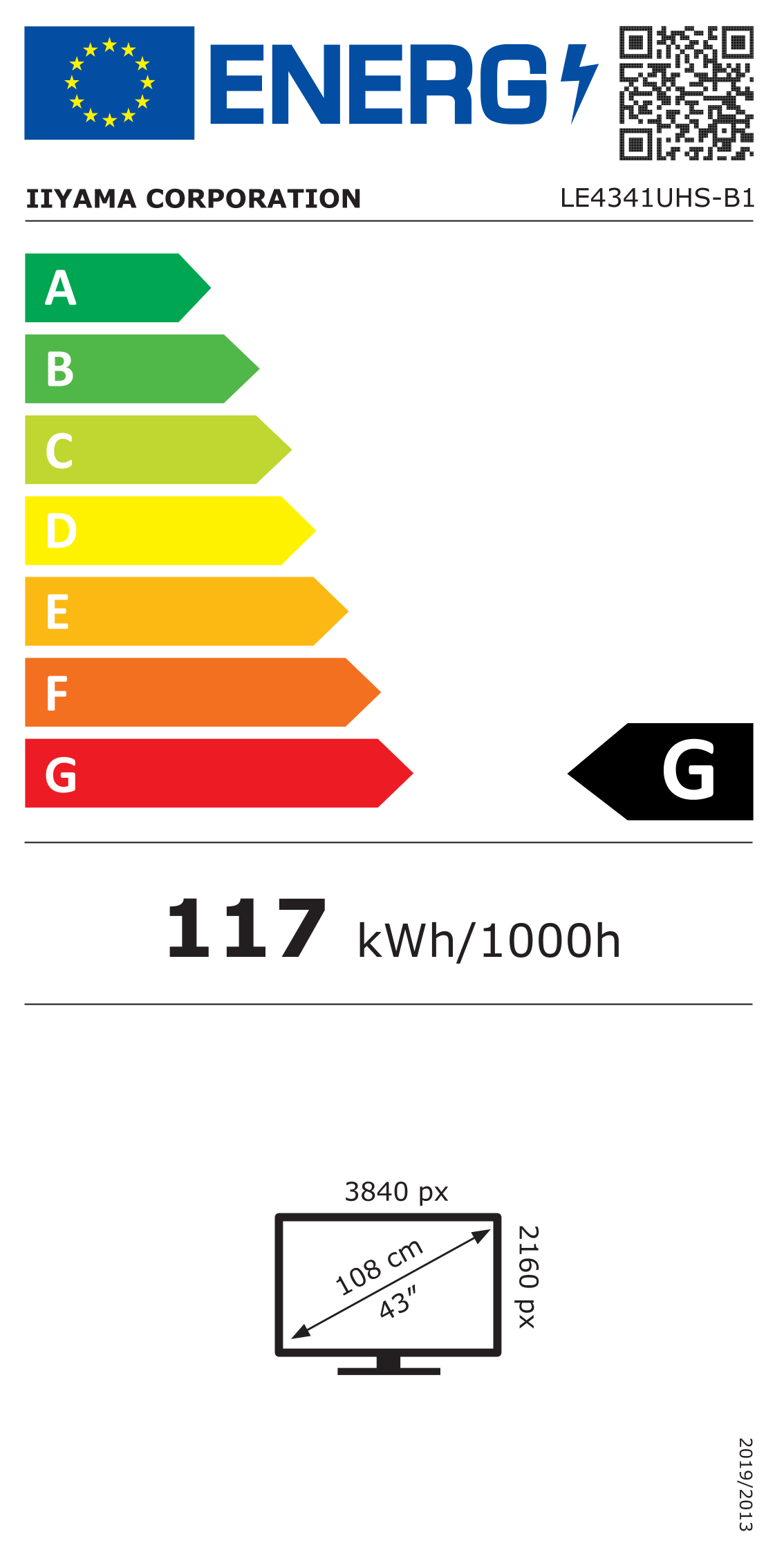 Iiyama ProLite LE4341UHS-B1 - 109 cm (43") Diagonalklasse (108 cm (42.5")