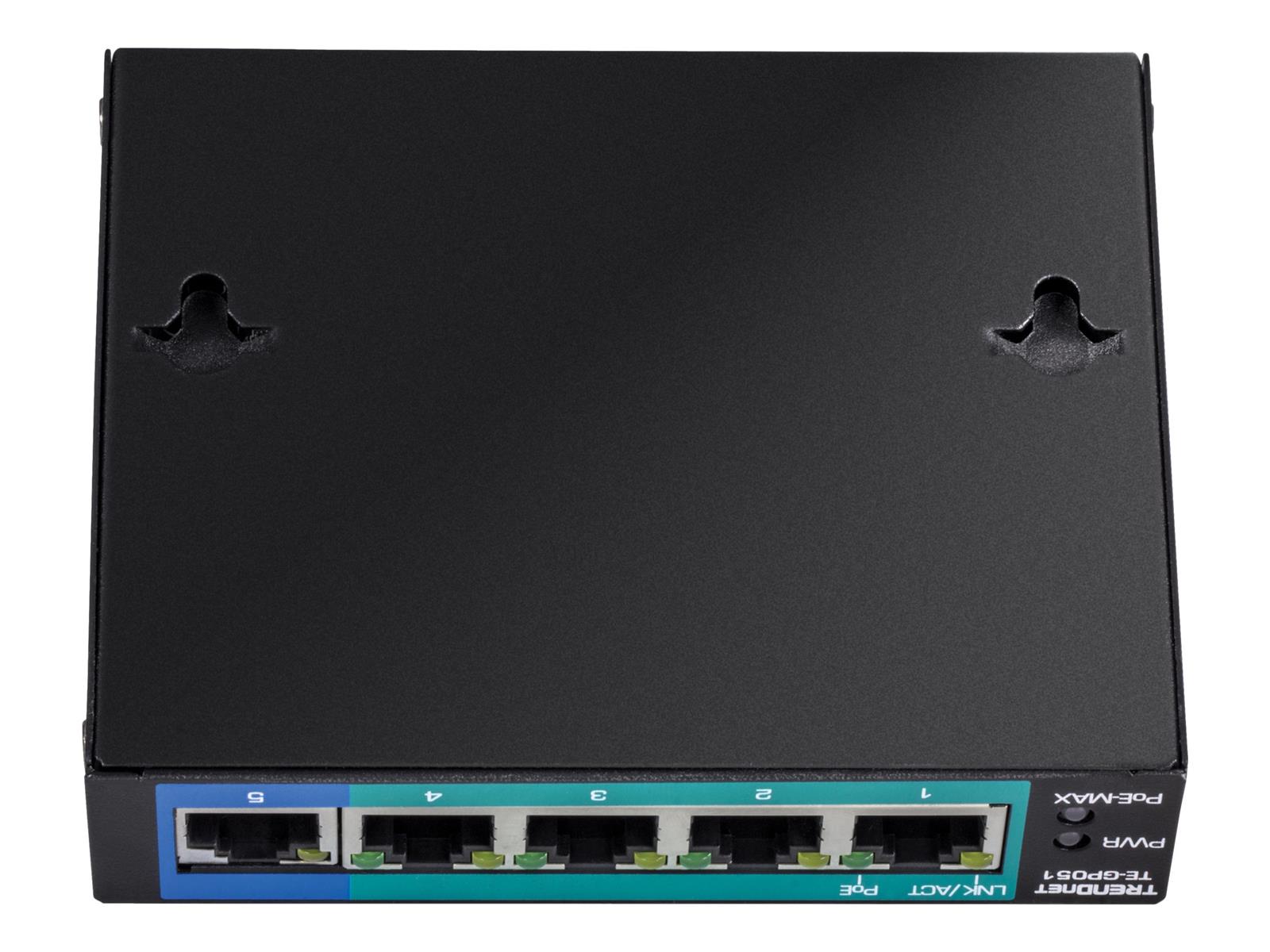 TRENDnet TE-GP051 - Switch - unmanaged - 4 x 10/100/1000 (PoE)