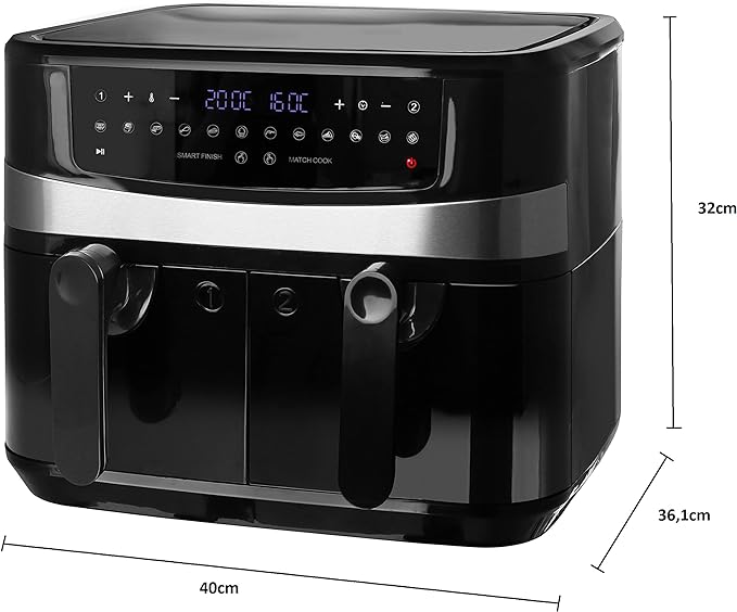 Emerio Heißluftfritteuse, Smart Fryer, 4,5+4,5L, Cool touch Emerio Heißluftfritteuse, Smart Fryer, 4,5+4,5L, Cool touch