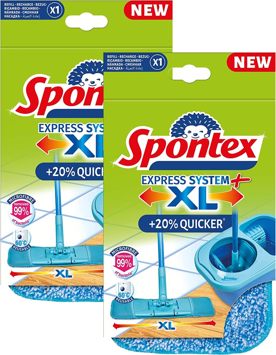 Spontex Express System+ XL Mikrofaser-Ersatzbezüge 2er Pack