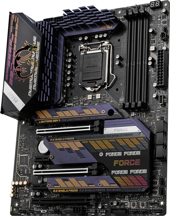 MSI MPG Z590 GAMING FORCE - Motherboard - ATX - LGA1200-Sockel - Z590 Chipsatz - USB-C Gen2, USB 3.2 Gen 1, USB 3.2 Gen 2, USB-C Gen 2x2 - 2.5 Gigabit LAN - Onboard-Grafik (CPU erforderlich)
