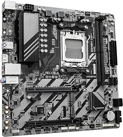 GIGABYTE B840M D2H Mainboard – AMD Ryzen 9000 CPUs, 5+2+2 Phasen VRM, bis zu 7600 MHz DDR5, 1xPCIe 4.0 + 1xPCIe 3.0 M.2, 2.5GbE LAN, USB 3.2 Gen 1