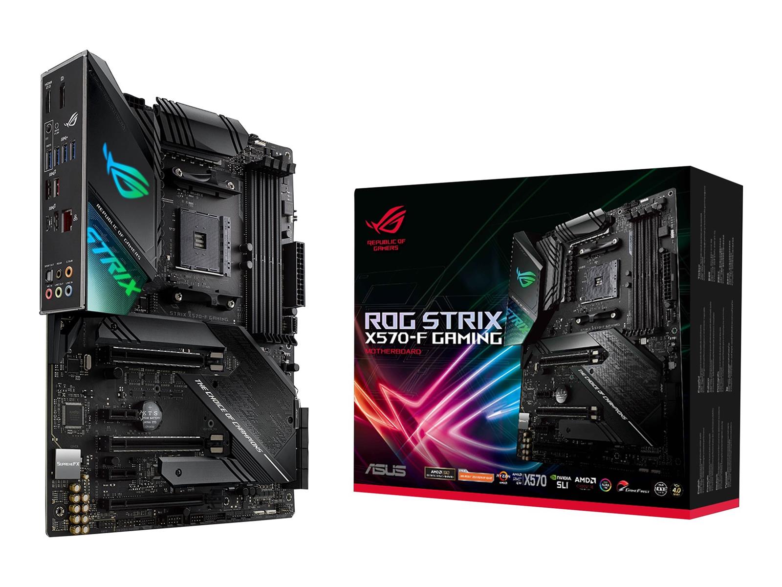 ASUS ROG Strix X570-F Gaming - Motherboard - ATX - Socket AM4 - AMD X570 Chipsatz - USB-C Gen2, USB 3.2 Gen 1, USB 3.2 Gen 2 - Gigabit LAN - Onboard-Grafik (CPU erforderlich) ASUS ROG Strix X570-F Gaming - Motherboard - ATX - Socket AM4 - AMD X570 Chipsatz - USB-C Gen2, USB 3.2 Gen 1, USB 3.2 Gen 2 - Gigabit LAN - Onboard-Grafik (CPU erforderlich)