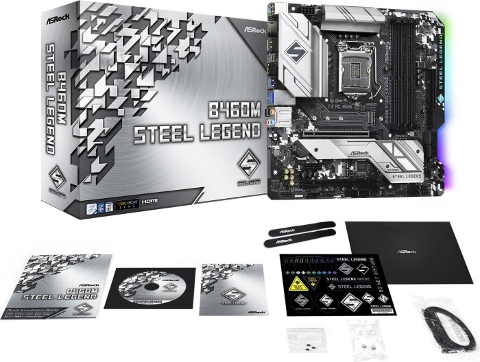 ASRock B460M Steel Legend - Motherboard - micro ATX - LGA1200-Sockel - B460 Chipsatz - USB-C Gen1, USB 3.2 Gen 1 - 2.5 Gigabit LAN - Onboard-Grafik (CPU erforderlich)