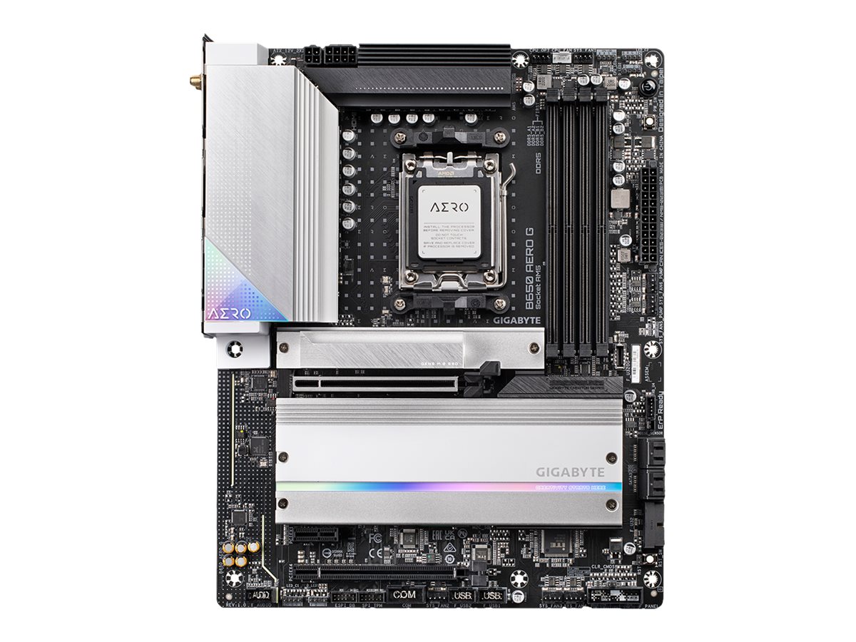 Gigabyte B650 AERO G - 1.0 - Motherboard - ATX - Socket AM5 - AMD B650 Chipsatz - USB 3.2 Gen 1, USB 3.2 Gen 2, USB-C 3.2 Gen2, USB-C 3.2 Gen 2x2 - 2.5 Gigabit LAN, Bluetooth, Wi-Fi - Onboard-Grafik (CPU erforderlich)