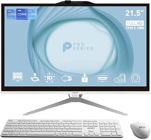MSI PRO AP222T 13M-220DE All-in-One 54.6 cm (21.5") FHD Display, Intel Core i3-13100, 8 GB RAM, 256 GB SSD, Intel UHD Grafik, Windows 11 Pro
