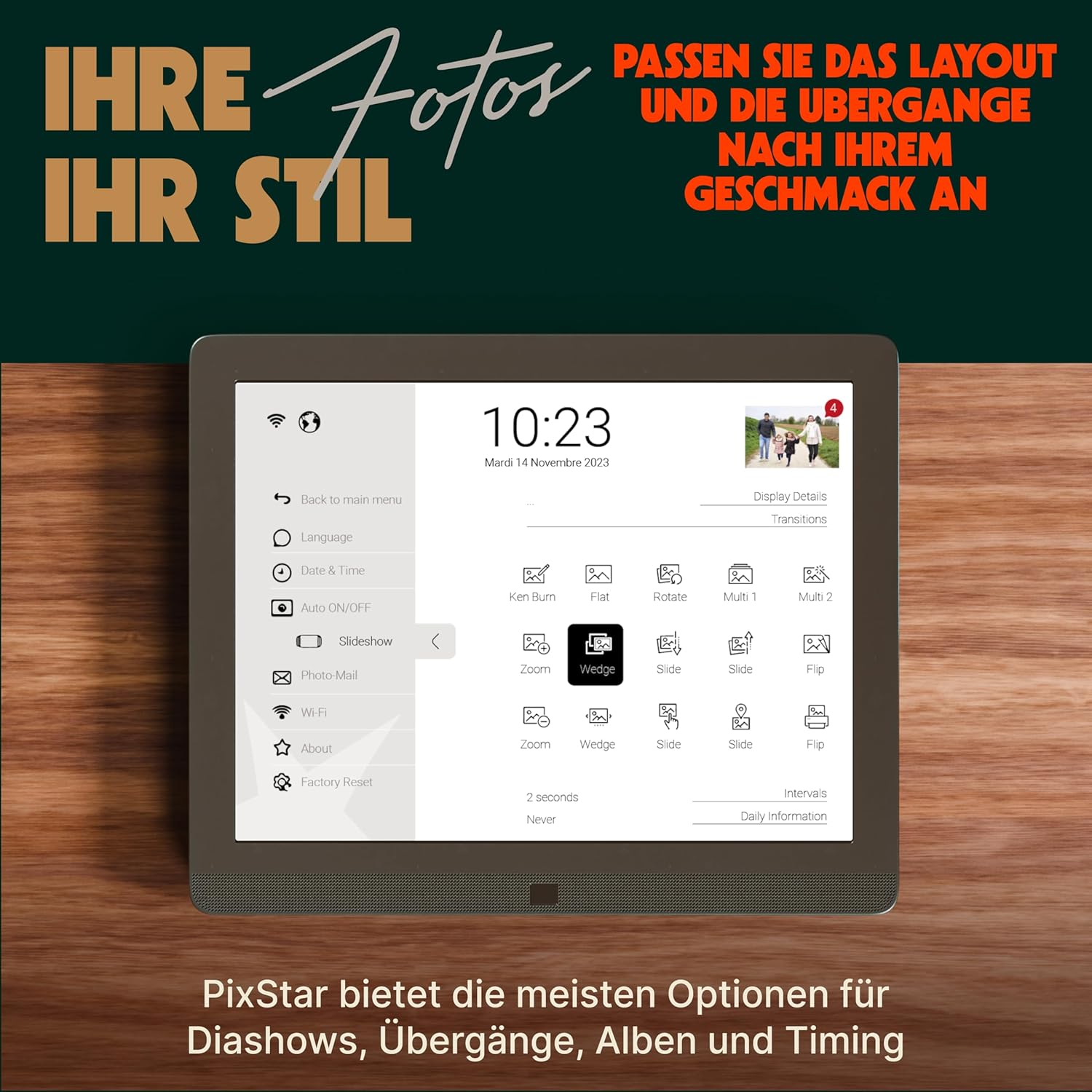 Pix-Star Digitaler Bilderrahmen 10" /1xUSB/Black
