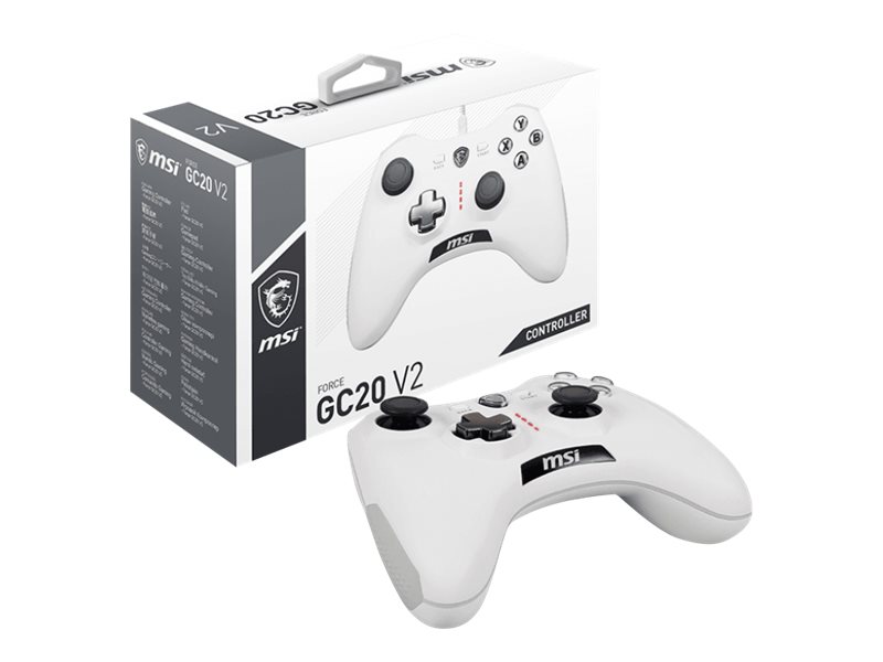 MSI Force GC20 V2 Weiß USB 2.0 Gamepad Analog / Digital Android, PC