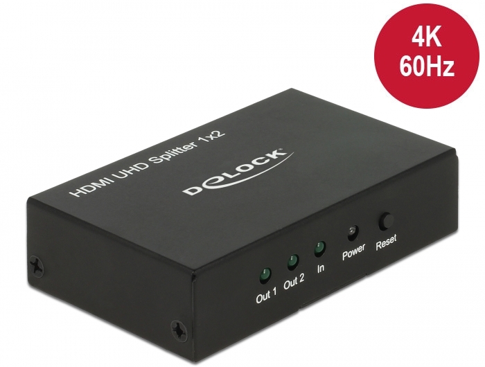 Delock HDMI UHD Splitter 1 x HDMI in > 2 x HDMI out 4K