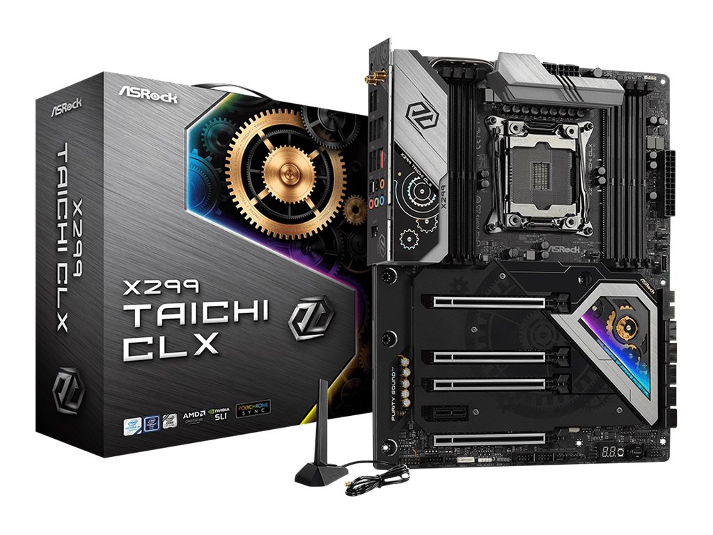 ASRock X299 Taichi CLX - Motherboard - ATX - LGA2066 Socket - X299 Chipsatz - USB-C Gen2, USB 3.2 Gen 1, USB 3.2 Gen 2 - Bluetooth, Gigabit LAN, 2.5 Gigabit LAN, Wi-Fi - HD Audio (8-Kanal)