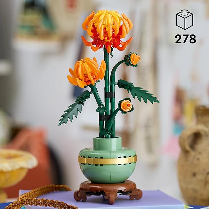 LEGO Botanicals Chrysantheme- Kreatives Bauset für Erwachsene - Pflegeleichte Spielzeug-Pflanze zum Verschenken - Blumendeko aus der Botanik Kollektion - Entspannende Aktivität 10368