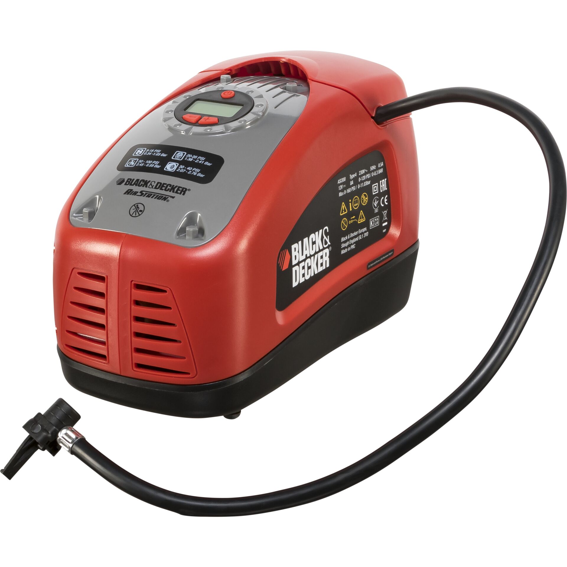 Black&Decker Luftpumpe ASI300 11 bar 12V/230V Black&Decker Luftpumpe ASI300 11 bar 12V/230V