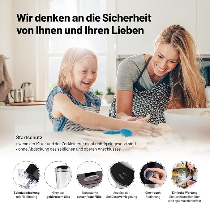 Lauben Küchenmaschine 5.5L 1200WT mit Zubehör weiß retail Lauben Küchenmaschine 5.5L 1200WT mit Zubehör weiß retail