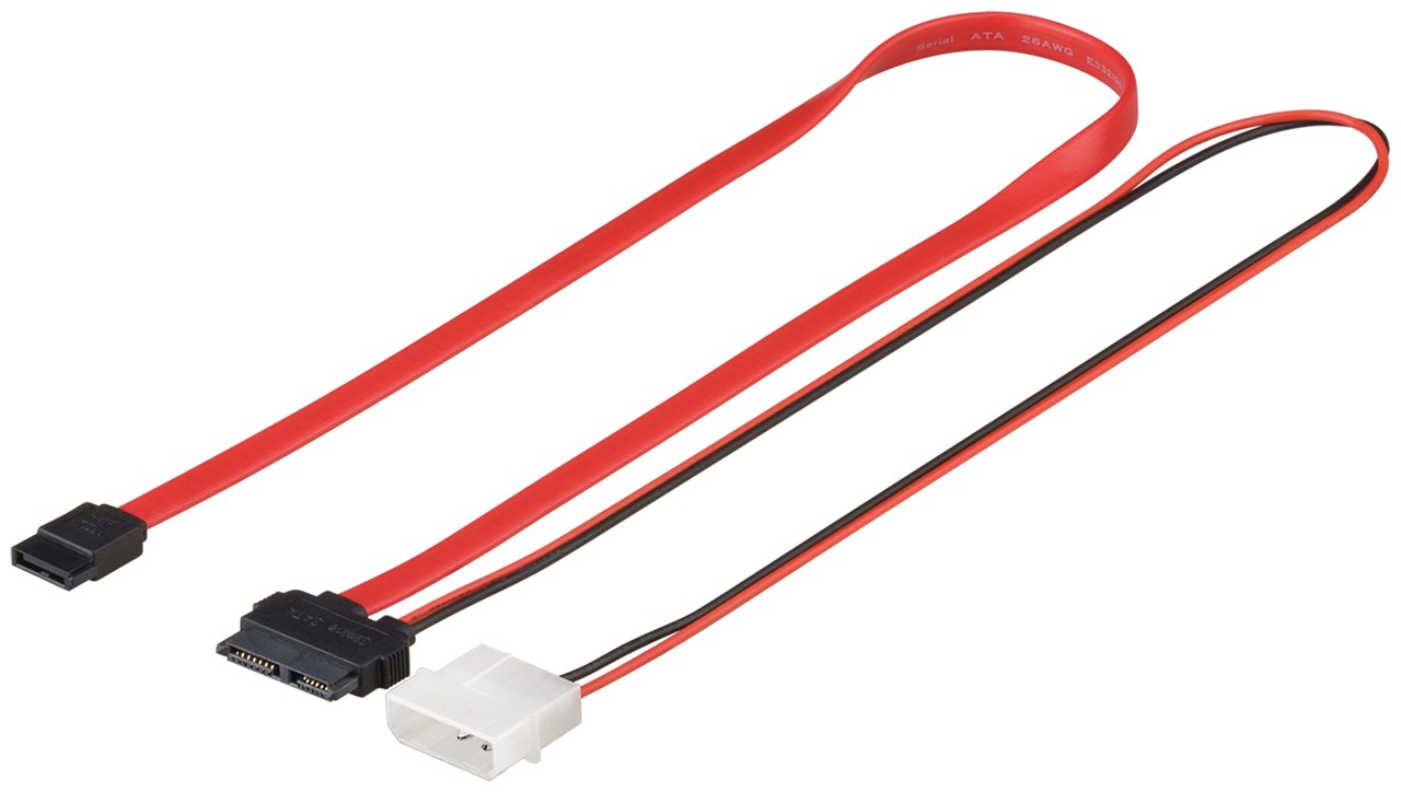 HDD S-ATA SlimLine Kabel 1,5 Gbit/s/3 Gbit/s 2in1