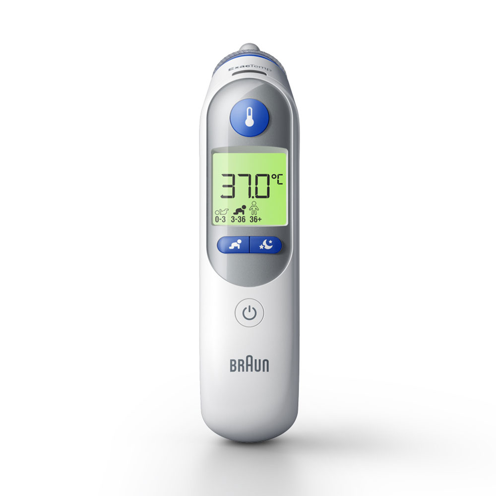 Braun IRT6525 Digitales Fieberthermometer Kontakt-Thermometer Weiß Ohr Tasten