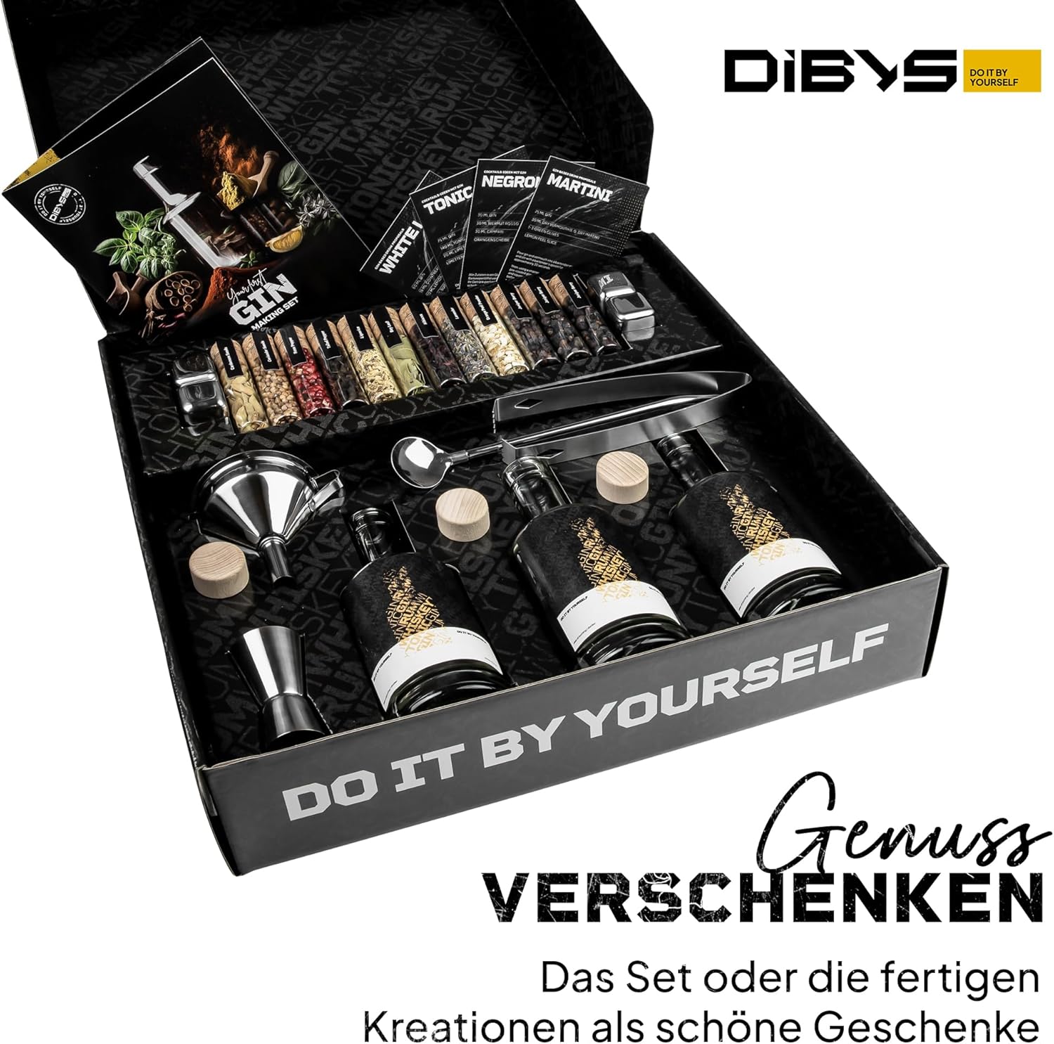 DIBYS GIN BAUKASTEN SET MIT GEWÜRZEN UND COCKTAIL MHD 12/26