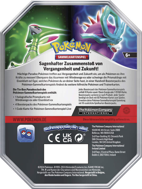 Pokemon PKM Pokemon Tin 113 Eisenblatt DE - EVT 24. Mai 2024 Pokemon PKM Pokemon Tin 113 Eisenblatt DE - EVT 24. Mai 2024