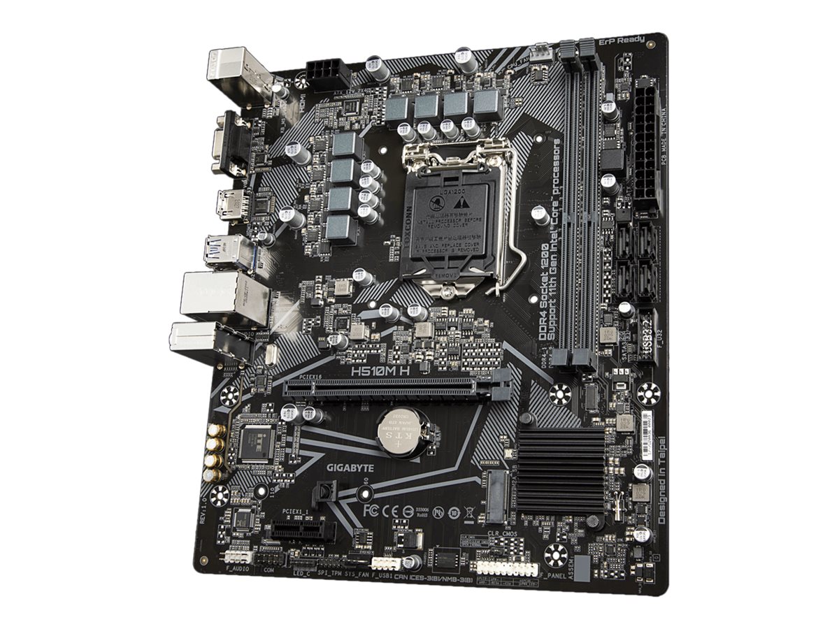 Gigabyte H510M H - 1.0 - Motherboard - micro ATX - LGA1200-Sockel - H510 Chipsatz - USB 3.2 Gen 1 - Gigabit LAN - Onboard-Grafik (CPU erforderlich)