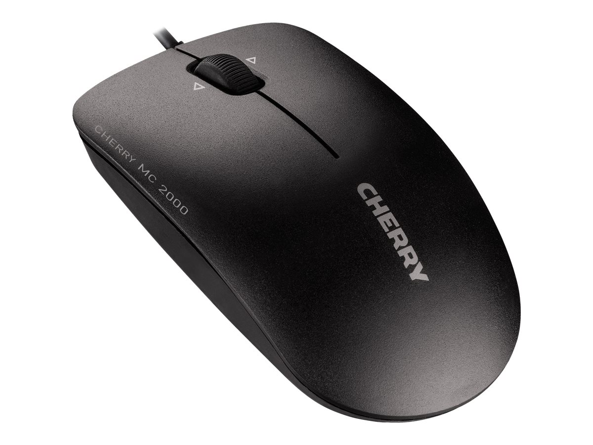 CHERRY MC 2000 Kabelgebundene Maus mit schwenkbarem Rad, Schwarz, USB