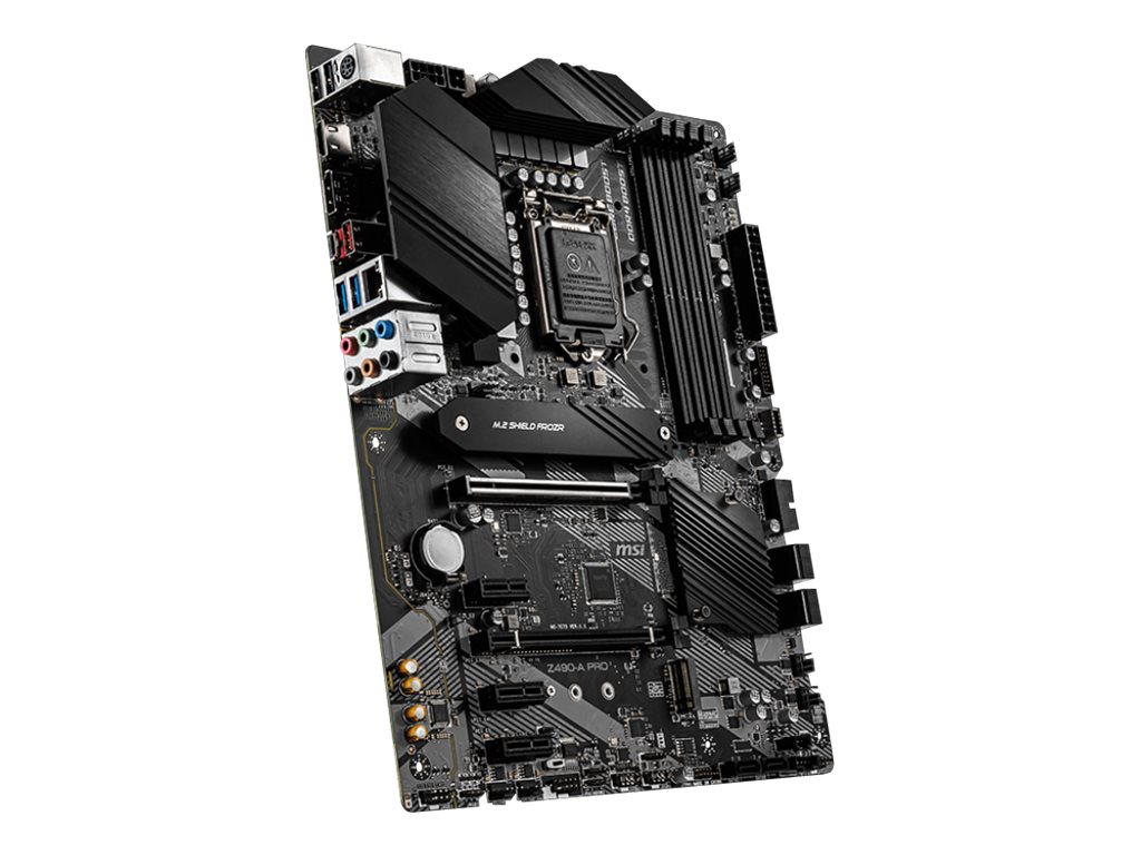 MSI Z490-A PRO - Motherboard - ATX - LGA1200-Sockel - Z490 Chipsatz - USB-C Gen2, USB-C Gen1, USB 3.2 Gen 1, USB 3.2 Gen 2 - 2.5 Gigabit LAN - Onboard-Grafik (CPU erforderlich) MSI Z490-A PRO - Motherboard - ATX - LGA1200-Sockel - Z490 Chipsatz - USB-C Gen2, USB-C Gen1, USB 3.2 Gen 1, USB 3.2 Gen 2 - 2.5 Gigabit LAN - Onboard-Grafik (CPU erforderlich)