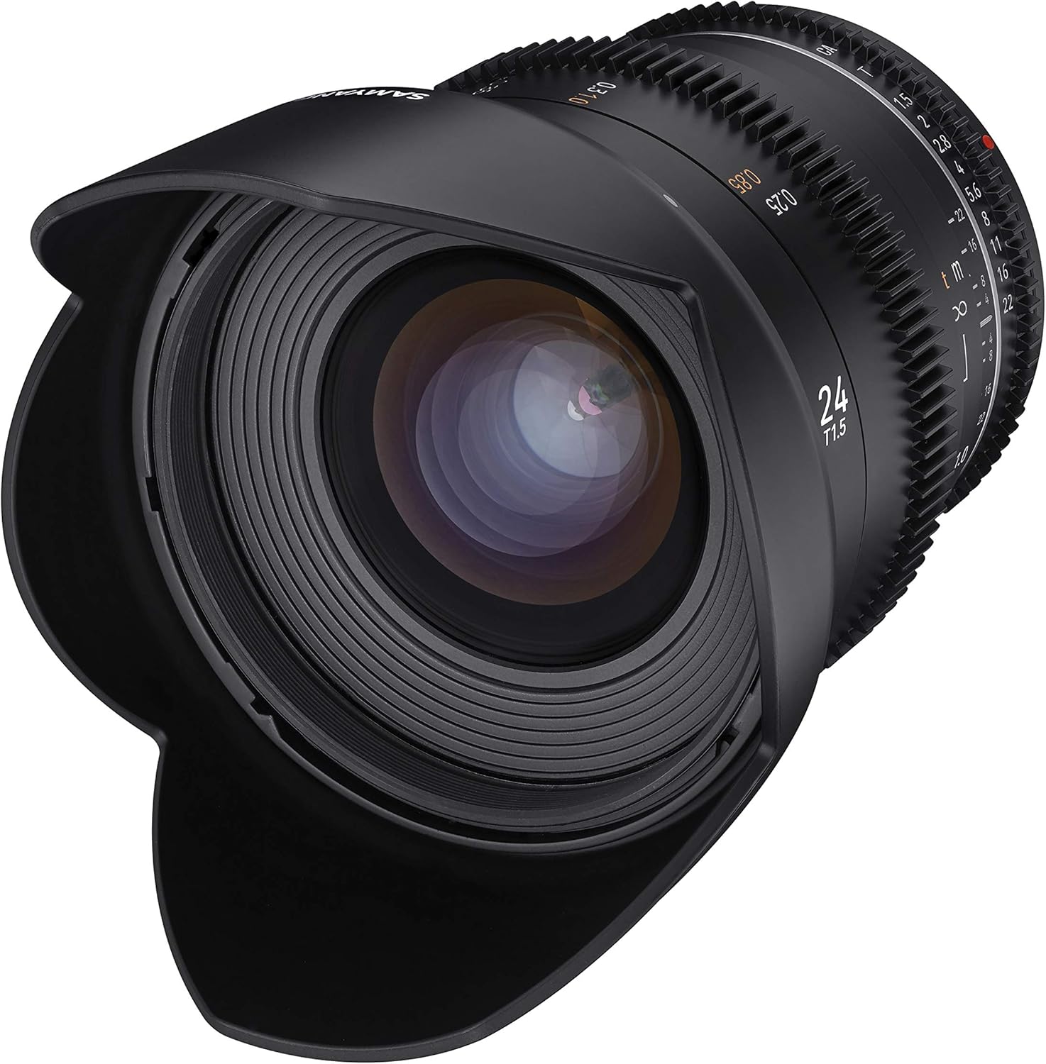 Samyang MF 24mm T1,5 VDSLR MK2 Fuji X – lichtstarkes T1,5 Weitwinkel Cine- und Video Objektiv für Fuji X Mount, 24 mm Festbrennweite, Follow Focus Zahnkränze Vollformat und APS-C, 8K Auflösung